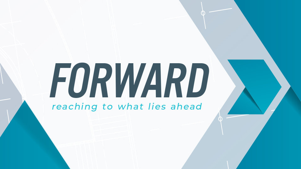 Large Forward logo with the words Forward reaching to what lies ahead