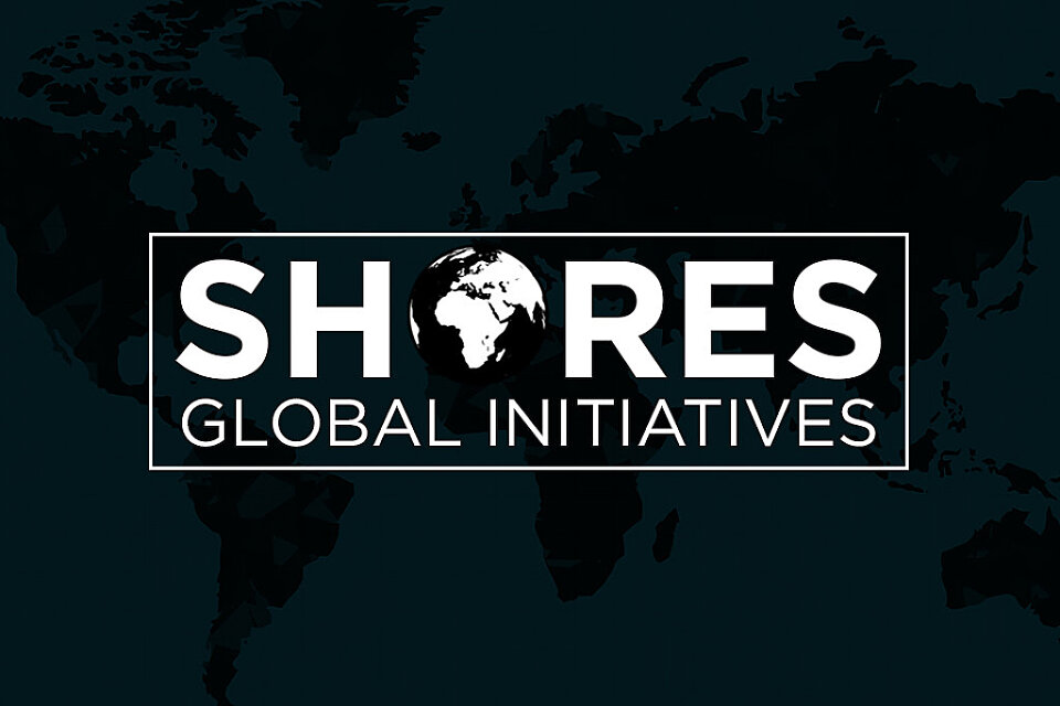 Shores Global Initiative Banner with the earth map behind it.